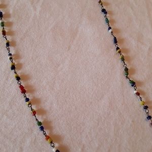 Multicolored Small Bead Necklace - Long